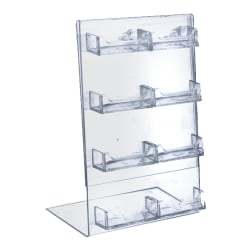 Azar Displays L-Shaped 8-Pocket Business/Gift Card Holders, 11"H x 8-1/2"W x 3"D, Clear, Pack Of 2 Holders