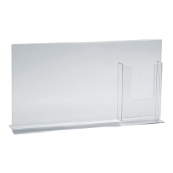 Azar Displays Double-Foot Sign Holders With Trifold Pockets, 8-1/2"H x 16"W x 3"D, Clear, Pack Of 2 Holders