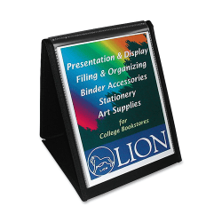Lion Flip-N-Tell Display Book-N-Easel, 11" x 8 1/2", 40% Recycled, Black