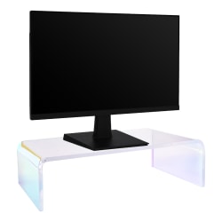 Realspace® Acrylic Monitor Stand, 4"H x 15"W x 7-1/2"D, Clear/Iridescent