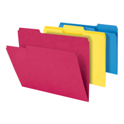Office Depot® Brand Heavy-Duty Top-Tab File Folders, 3/4" Expansion, 8-1/2" x 11", Letter Size, Assorted, Pack Of 18 Folders