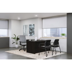 HON® Mod 60"W L-Station Computer Desk With Single Pedestal, Java Oak