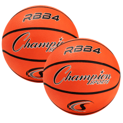 Champion Sports Rubber Basketballs, Size 6, Coral Orange/Orange, Pack Of 2 Balls