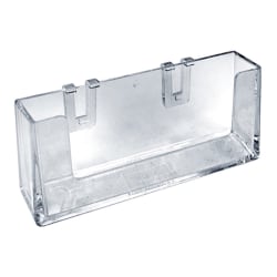 Azar Displays Clip-on Removable Business Card Pocket, 1-1/4"H x 3-7/8"W x 3/4"D, Clear, Pack Of 10 Holders