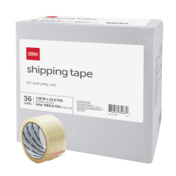 Office Depot® Brand Shipping Packing Tape, 1.89" x 54.6 Yd., Clear, Box Of 36 Rolls