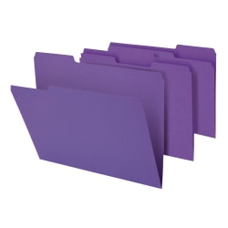 Office Depot® Brand Heavy-Duty Top-Tab File Folders, 3/4" Expansion, Letter Size, Purple, Pack Of 18 Folders
