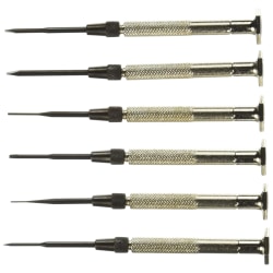 Moody Tools 6-Piece Flat Head Screwdriver Set, Silver/Black