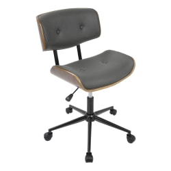 LumiSource Lombardi Office Chair, Walnut/Grey
