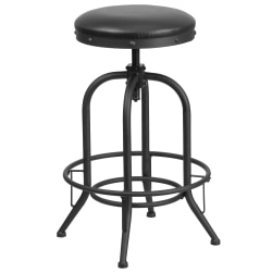 Flash Furniture 30'' Barstool with Swivel Lift LeatherSoft Seat, Black
