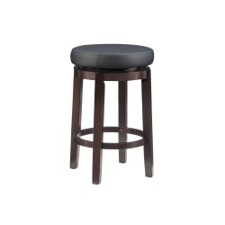 Linon Alice Backless Faux Leather Swivel Counter Stool, Brown/Black