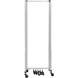 National Public Seating Room Divider, 7 Sections, 72"H x 164"W x 27"D, Clear/Gray