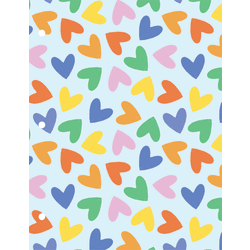 Eccolo Lena + Liam Back To School CompBook, 8" x 10", 1 Subject, College Rule, 80 Sheets, Hearts