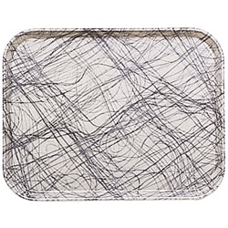 Cambro Camtray Rectangular Serving Trays, 15" x 20-1/4", Gray Swirl, Pack Of 12 Trays