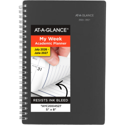 AT-A-GLANCE® DayMinder® Academic 2026-2027 Weekly Monthly Planner, Charcoal, Small, 5" x 8"