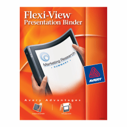 Avery® Flexi-View™ 3-Ring Binder, 1/2" Round Rings, Black