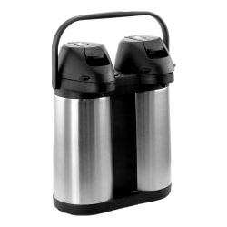 MegaChef Dual 1.9 Quart Stainless Steel Airpot, Hot Water Dispenser for Coffee and Tea