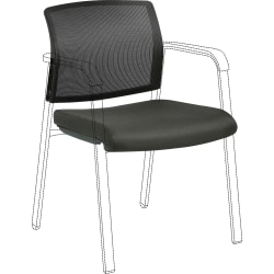 Lorell Stackable Chair Mesh Back/Fabric Seat Kit - Black - Fabric - 1 Each