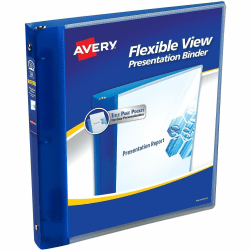 Avery® Flexible 3-Ring Binder, 1/2" Round Rings, Blue