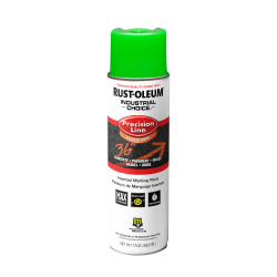 Rust-Oleum Industrial Choice M1600 System Solvent-Based Precision Line Inverted Marking Paint, 17 Oz, Fluorescent Green, Case Of 12 Cans