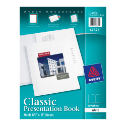 Avery® Classic Presentation Book, 1" Round Rings, White