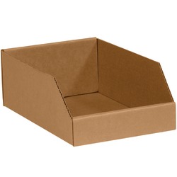 Office Depot® Brand Standard-Duty Open-Top Bin Storage Boxes, Small Size, 4 1/2" x 12" x 10", Kraft, Case Of 25