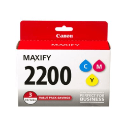 Canon PGI-2200 CMY Value Pack - 3-pack - yellow, cyan, magenta - original - ink tank - for MAXIFY iB4020, iB4120, MB5020, MB5120, MB5320, MB5420