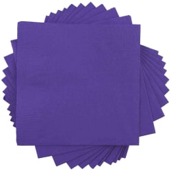 JAM PAPER Small Beverage Napkins - 5 x 5 - Purple - 40/Pack