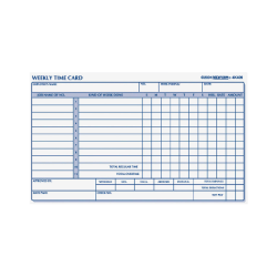 Rediform® Weekly Time Clock Card Pad, 4.25" x 7", Manila, Pad Of 100