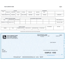 Continuous Payroll Checks For RealWorld®, 9 1/2" x 7", 2-Part, Box Of 250, CP20, Bottom Voucher