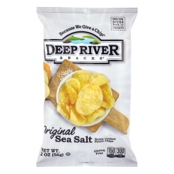 Deep River Snacks Potato Chips, Original Sea Salt Kettle, 2.0 Oz, Case Of 24 Bags