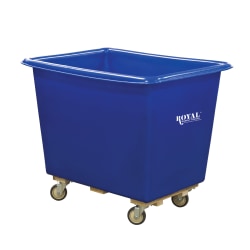 Royal Basket Trucks 12 BU Wood Base Basket Truck, 33"H x 30"W x 27-1/2"D, Blue
