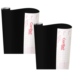 Con-Tact Brand Self-Adhesive Creative Covering, Black, 18" x 16’, Pack Of 2 Coverings