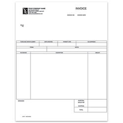 Custom Laser Service Invoice For One Write Plus®, 8 1/2" x 11", 1 Part, Box Of 250