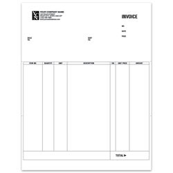 Custom Laser Invoice For Simply Accounting, 8 1/2" x 11", 1 Part, Box Of 250