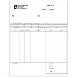 Custom Laser Inventory Invoice For One Write Plus®, 8 1/2" x 11", 1 Part, Box Of 250