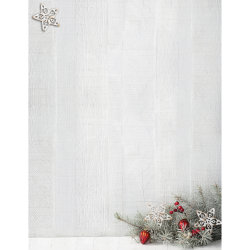 Great Papers! Holiday-Themed Letterhead Paper Stationery, 8-1/2" x 11", Woodsy Pine, Pack Of 80 Sheets