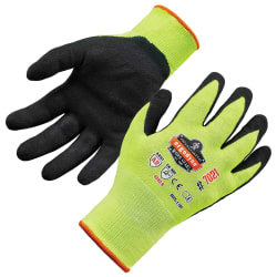 Ergodyne ProFlex 7021 Polyester Hi-Vis Nitrile-Coated Gloves, Small, Lime