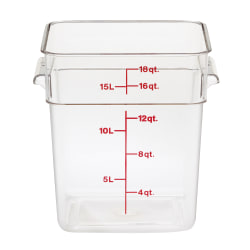 Cambro Camwear 18-Quart CamSquare Storage Containers, Clear, Set Of 6 Containers