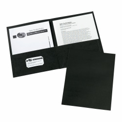 Avery® 2-Pocket Folders, Letter Size, Black, Pack of 25