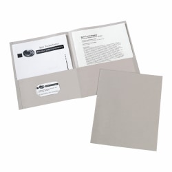 Avery® 2-Pocket Folders, Letter Size, Gray, Pack Of 25