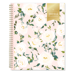 2024 Day Designer Weekly/Monthly Planning Calendar, 8-1/2" x 11", Coming Up Roses Blush, January To December 2024 , 140092
