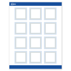 Avery® Print-To-The-Edge Labels With Sure Feed® Technology, S00-DME-PRWMP10, Square, 2" x 2", Matte White, Preprinted Blue Border with Gold Dots Design, Pack Of 120