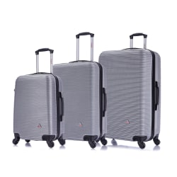 InUSA Royal ABS Rolling Luggage Set, Silver, Set Of 3 Pieces