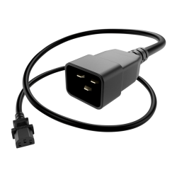 UNC Group - Power cable - power IEC 60320 C13 to IEC 60320 C20 - 250 V - 15 A - 6 ft - black