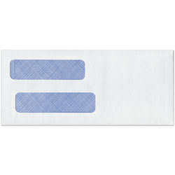 Custom Tinted Double Window Envelopes, Design 1, Regular Gummed, 3 7/8" x 8 7/8", Box Of 250
