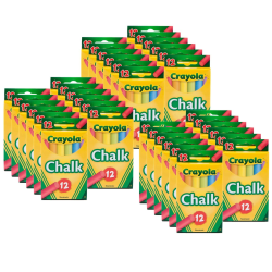Crayola Multi-Colored Children's Chalk, 12 Per Box, Set Of 36 Boxes