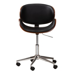 Baxton Studio Nico Mid-Back Office Chair, Black/Walnut