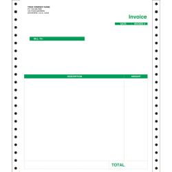 Custom Continuous Forms For Invoice, QuickBooks®, 9 1/2" x 11", 3-Part, Box Of 250