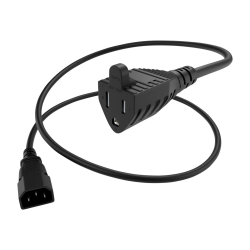 UNC Group - Power cable - power NEMA 5-15R to IEC 60320 C14 - 10 A - 1 ft - black