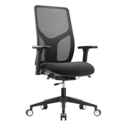WorkPro® 4000 Series Multifunction Ergonomic Mesh/Fabric High-Back Executive Office Chair, Black/Black, BIFMA Compliant